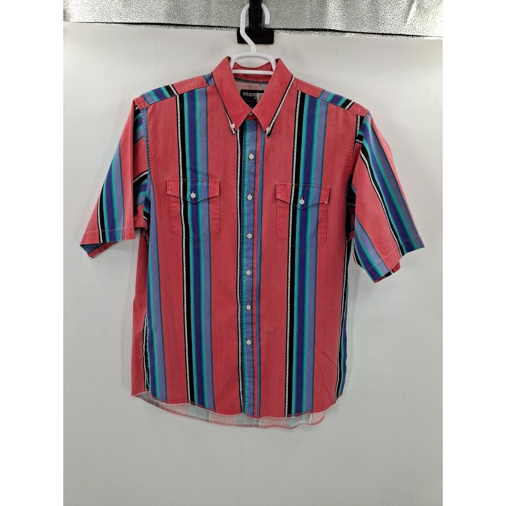 Vintage Wrangler Western Cowboy Cut Button Up Shirt Size 16 1/2